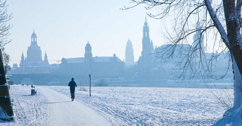 Verschneite Dresden Silhouette Verschneite Dresden Silhouette