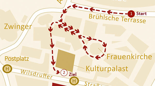 Laufroute Große Bergparade Dresden